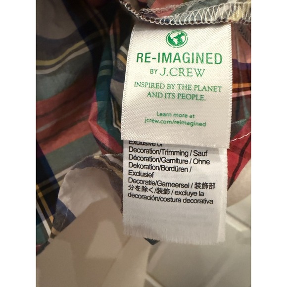 J. Crew Snowy Stewart Tartan Plaid Poplin Wm S Smocked Puff Sleeve Holiday Shirt - Picture 8 of 10